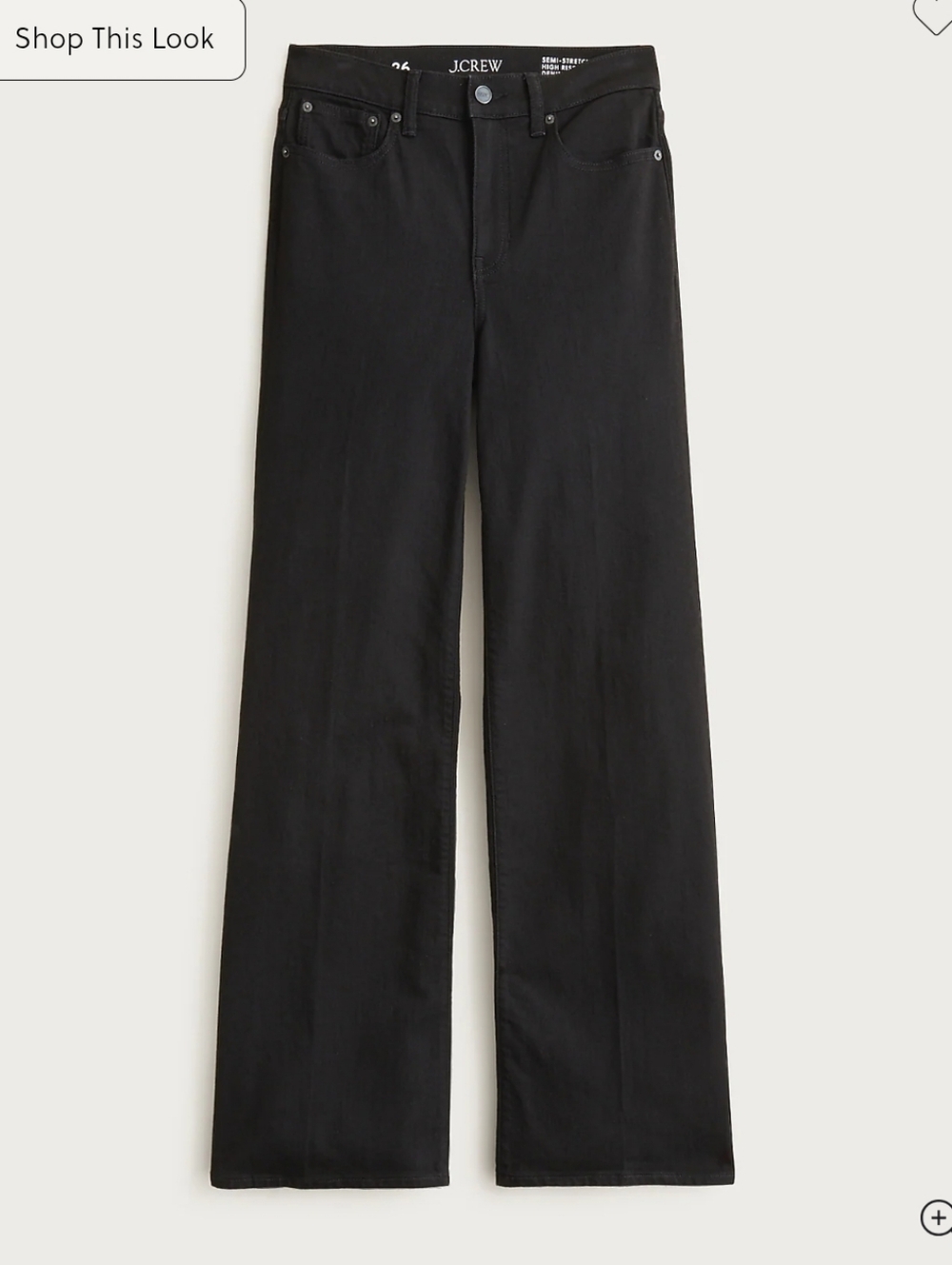 J.Crew Denim Trouser 1996 Semi Stretch Black Rinse Size 31